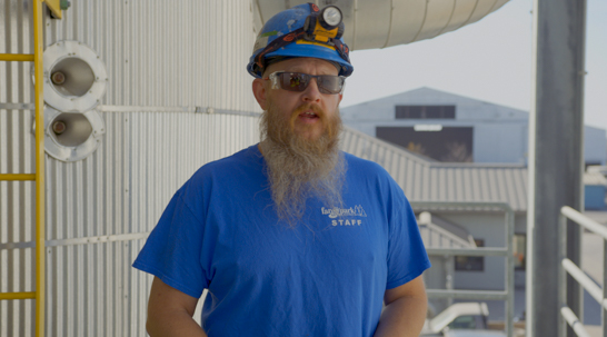 American Crystal Sugar Process Technician, Josh standing outside the factory